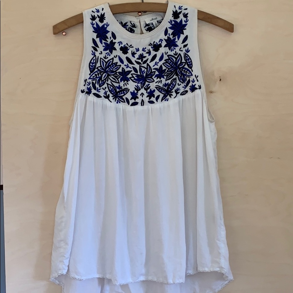 Wilfred Aritzia embroidered tank